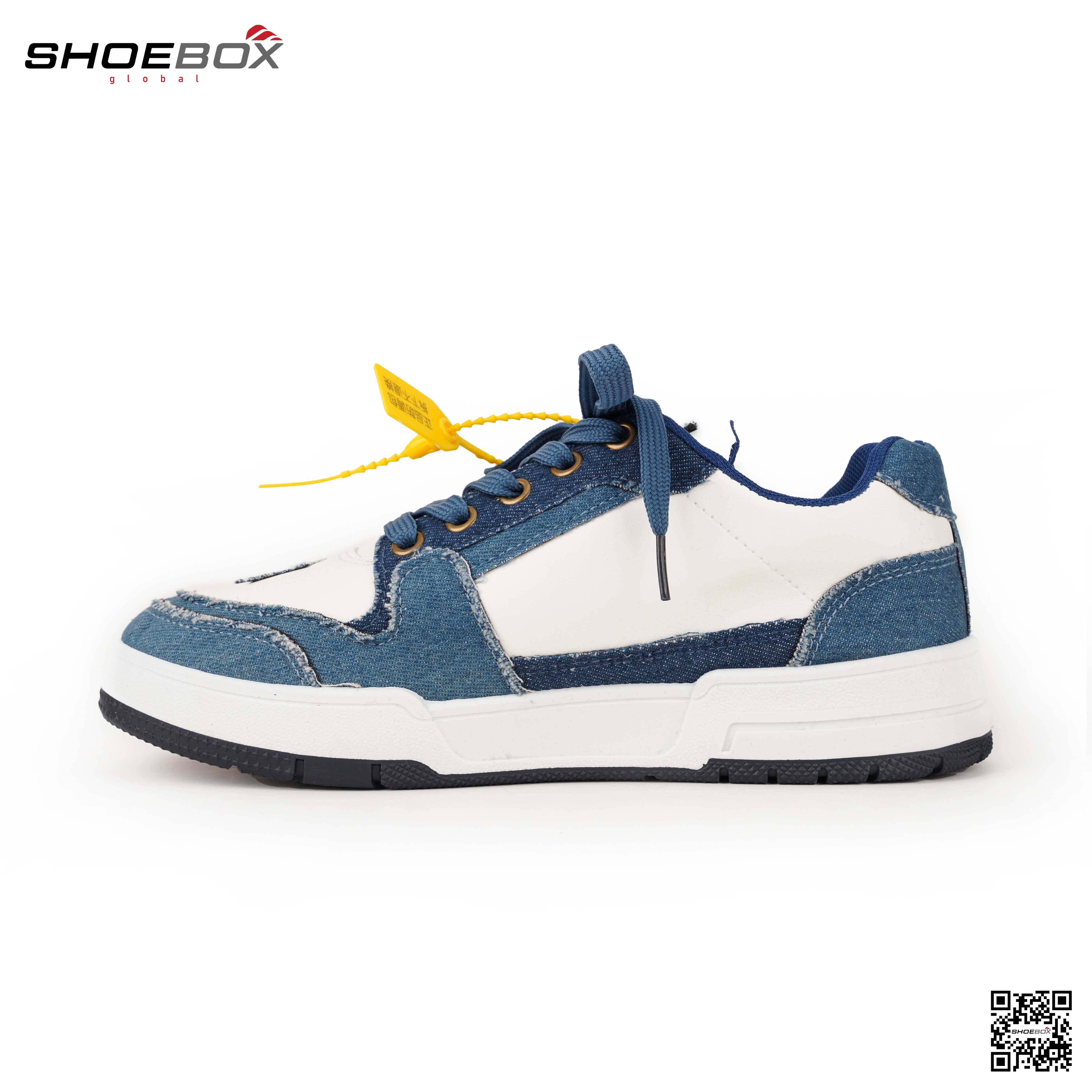 Korean Trend Board Sneakers Genuine Leather & Denim Fabric (SK 106)