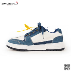 Korean Trend Board Sneakers Genuine Leather & Denim Fabric (SK 106)