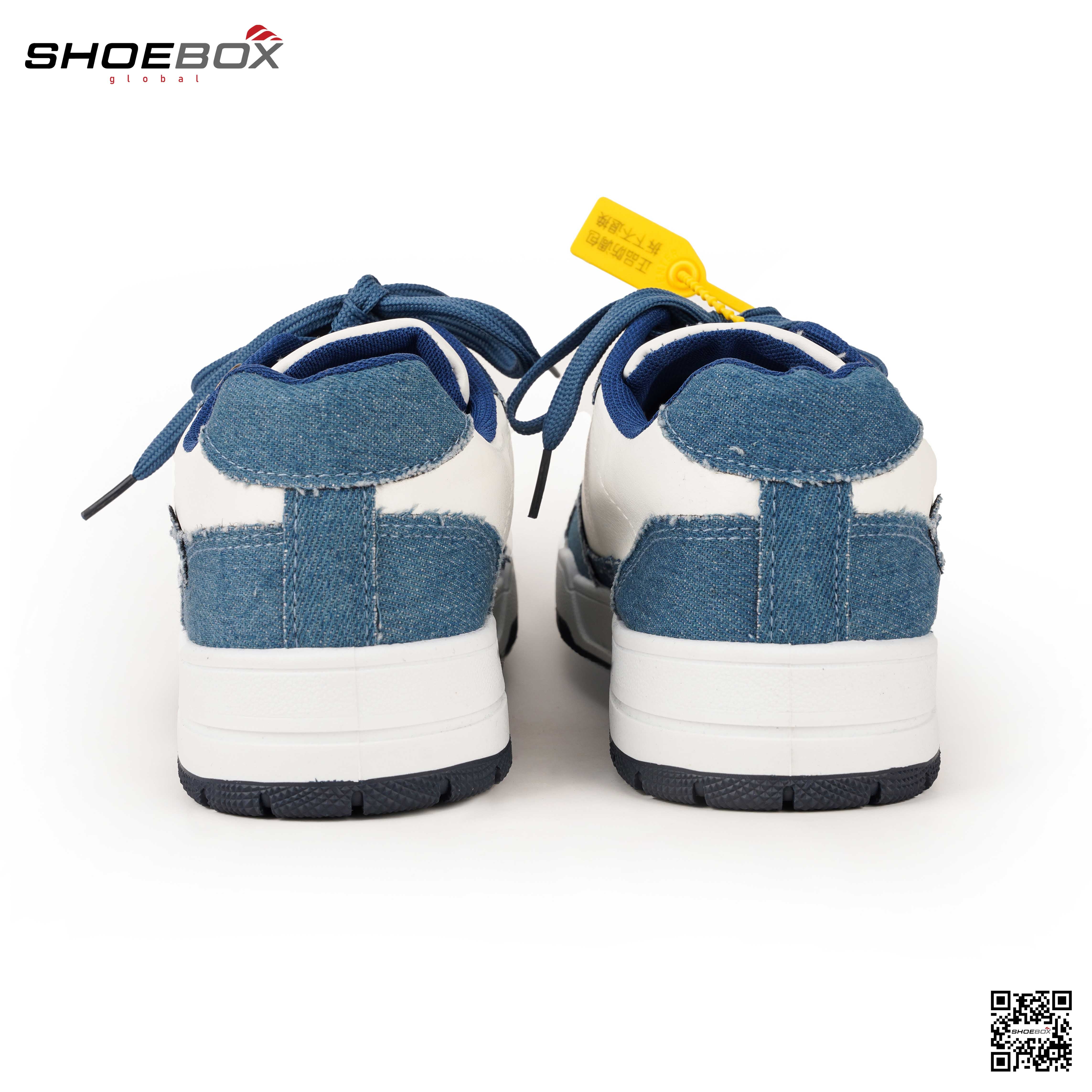 Korean Trend Board Sneakers Genuine Leather & Denim Fabric (SK 106)